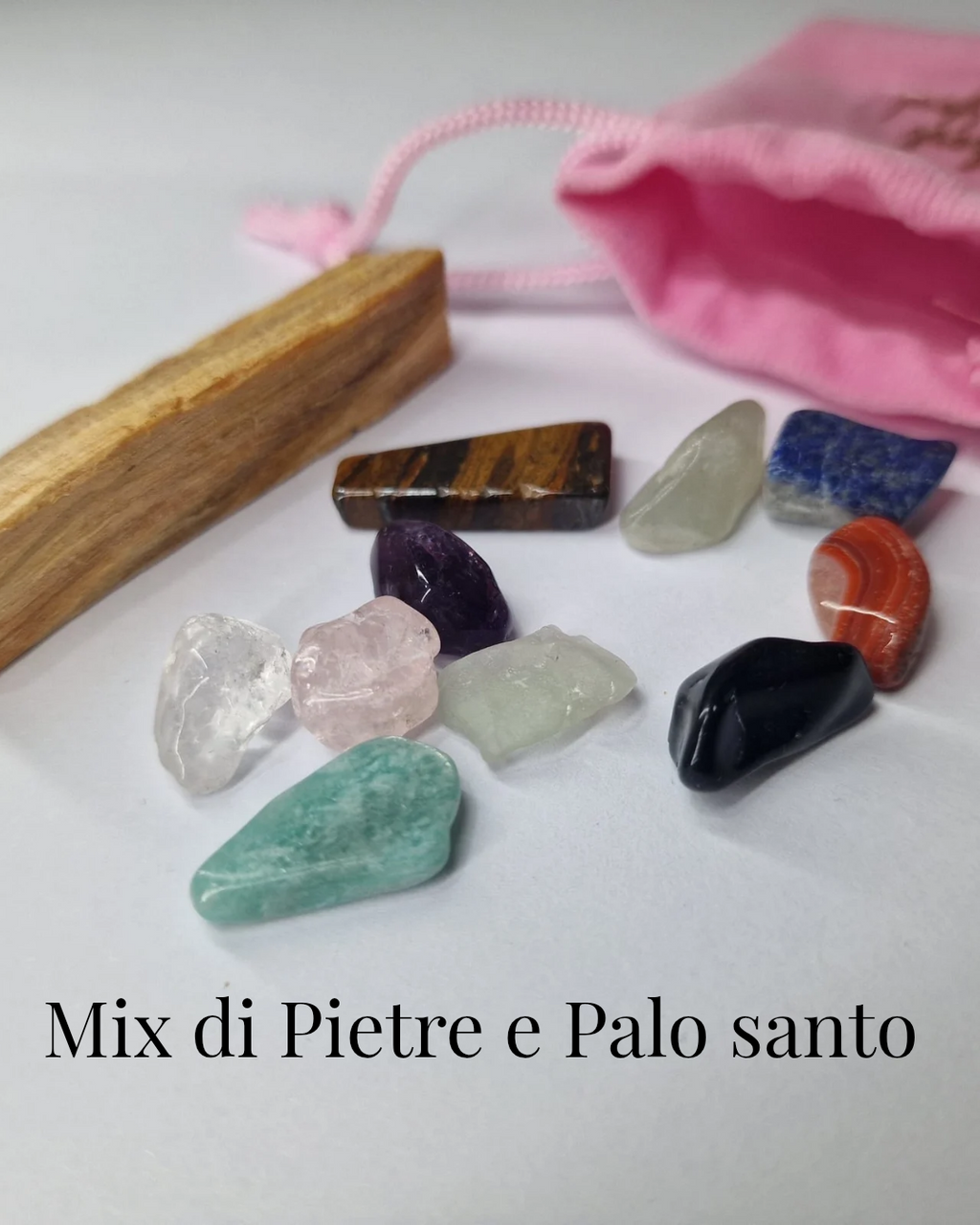Kit Cristalloterapia Tascabile con Palo Santo