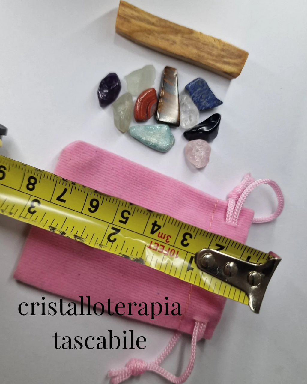 Kit Cristalloterapia Tascabile con Palo Santo